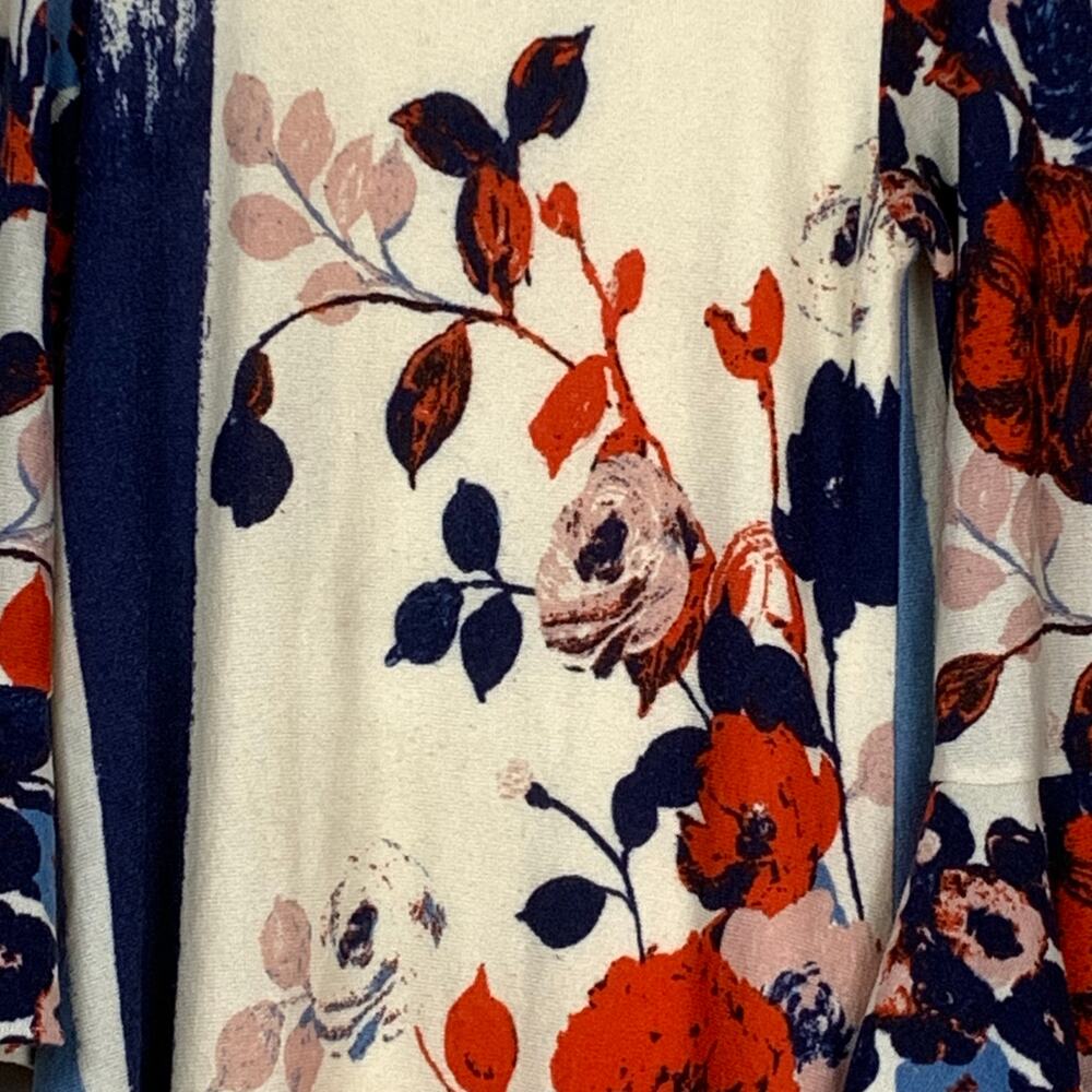 Anthropologie Maeve Anthousia Floral Swing Dress Size M Red Blue Cottagecore - Picture 5 of 9